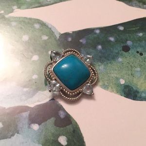turquoise topaz sterling pendant